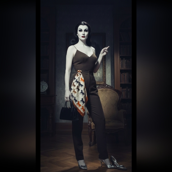 Vintage 80s 90s Brown Wool High Waist Trousers M - Picture 16 of 16